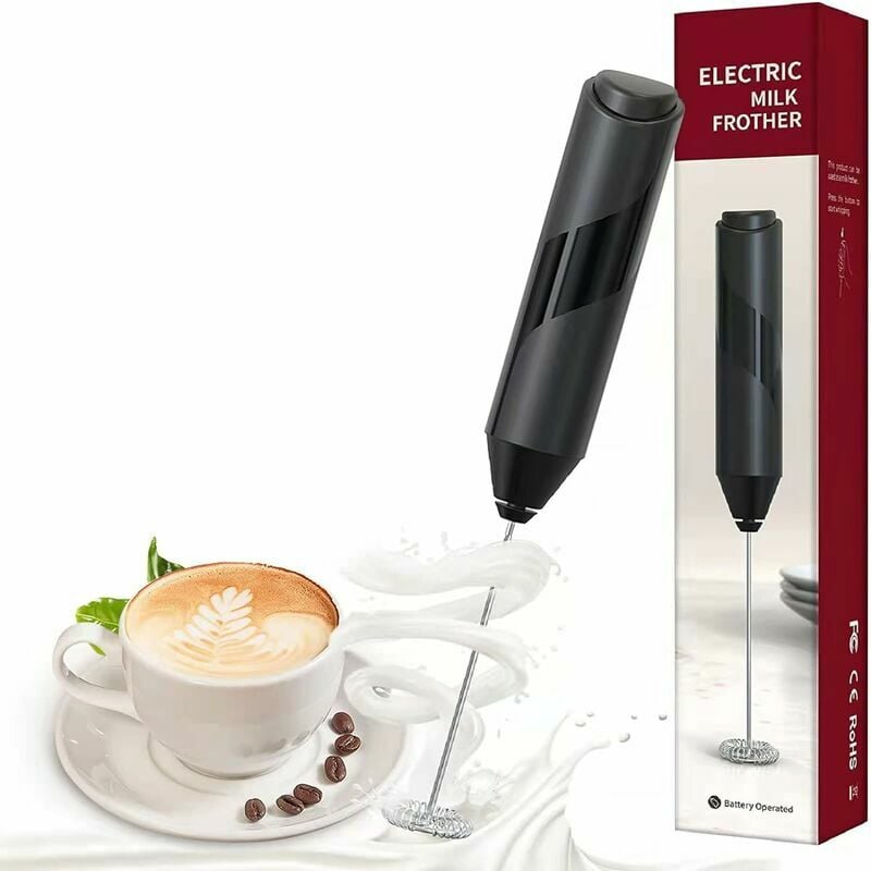 Groofoo - Handheld Milk Frother, Electric Milk Frothers, Coffee Frother, Mini Milk Whisk, Foam Maker, Drink Mixer for Coffee, Milk, Lattes,