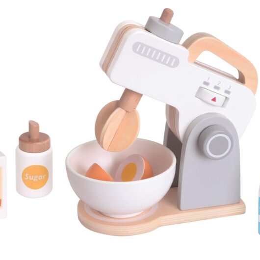Lelin Wooden Mixer - Grey Style